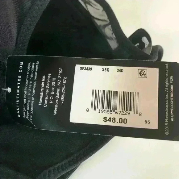 Bali Women’s Smoothing Comfort Breathable Cups Adjustable Straps Black Bra 34D - Picture 7 of 9